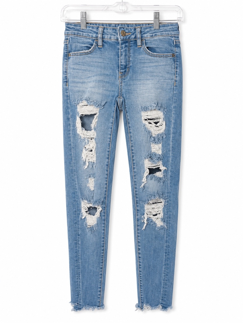American Eagle Outfitters Light Wash Distressed Skinny Jeans